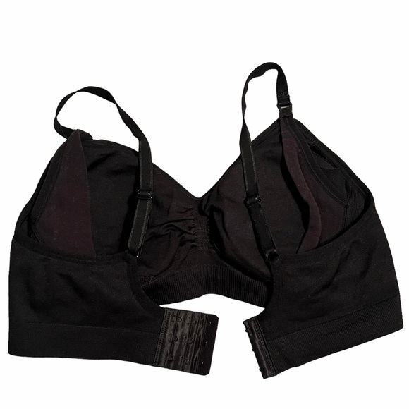 NEW! Lot of 3 Motherhood Maternity Black Seamless Nursing Bras Size Large - Picture 3 of 12